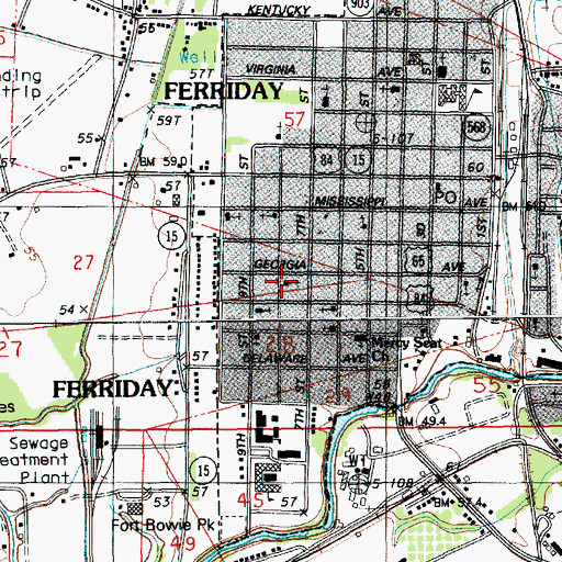 Topographic Map of Greater Saint Reed Baptist Church, LA