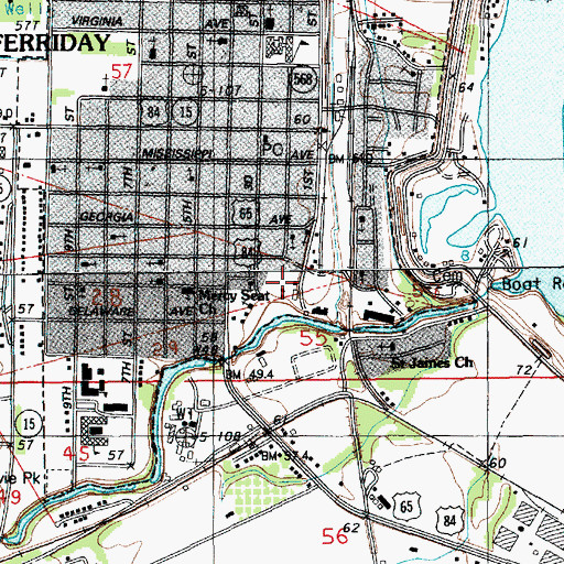 Topographic Map of New Morning Star Baptist Church, LA