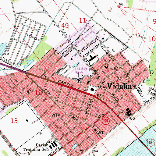 Topographic Map of Our Lady of Lourdes Catholic Church, LA