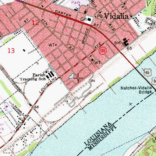 Topographic Map of Saint Stephen Baptist Church, LA
