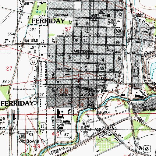 Topographic Map of Sixth Street Church of God in Christ, LA