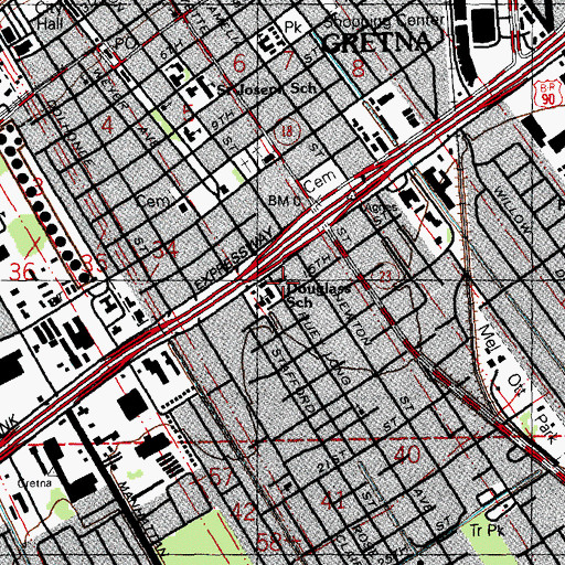 Topographic Map of Apostolic Faith Church, LA