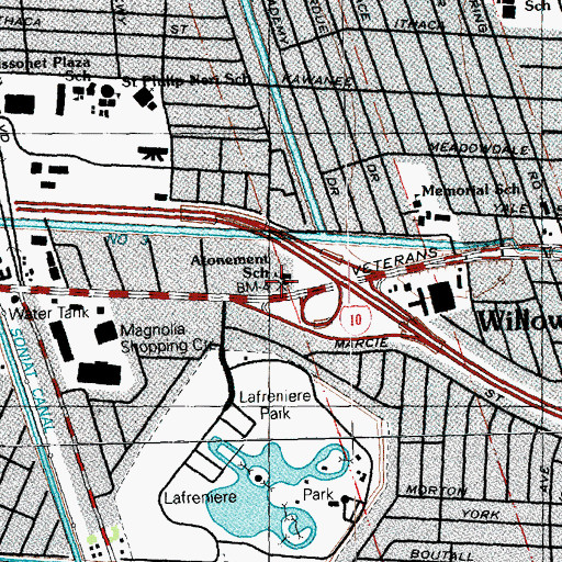Topographic Map of Atonement Lutheran Church, LA