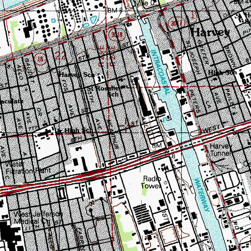 Topographic Map of Bethel Assembly of God Church, LA