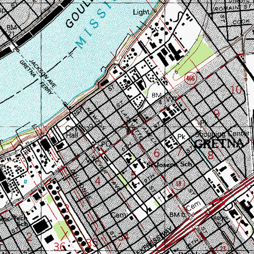Topographic Map of Boynton United Methodist Church, LA