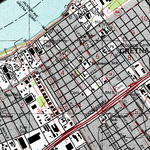 Topographic Map of Christian Life Bible Church, LA
