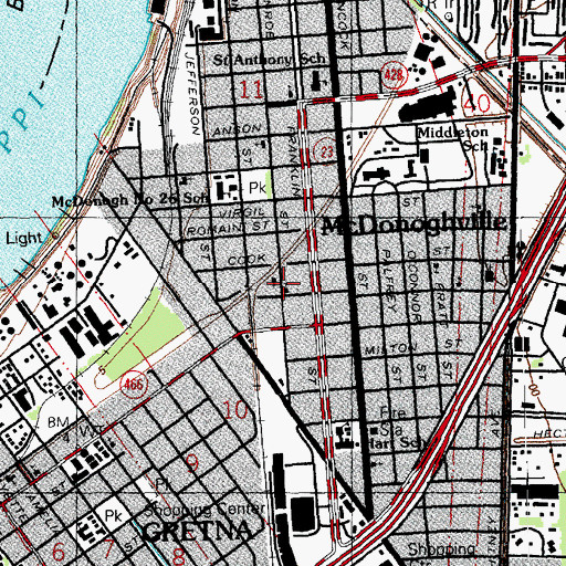 Topographic Map of Church of God in Christ, LA