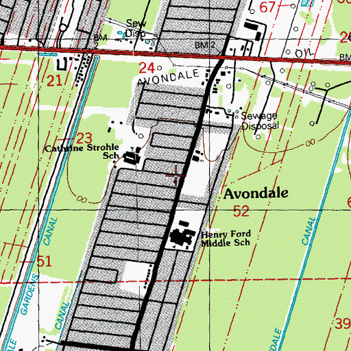 Topographic Map of First Baptist Church of Avondale, LA