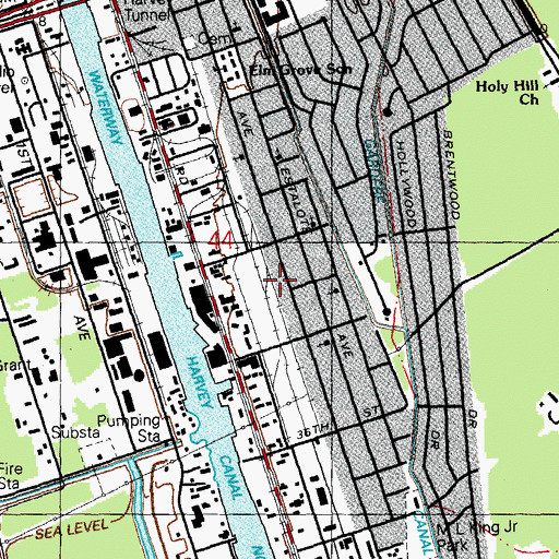 Topographic Map of Greater Mount Nebo Baptist Church, LA