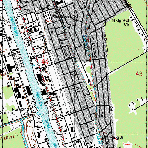 Topographic Map of Israel Baptist Church, LA