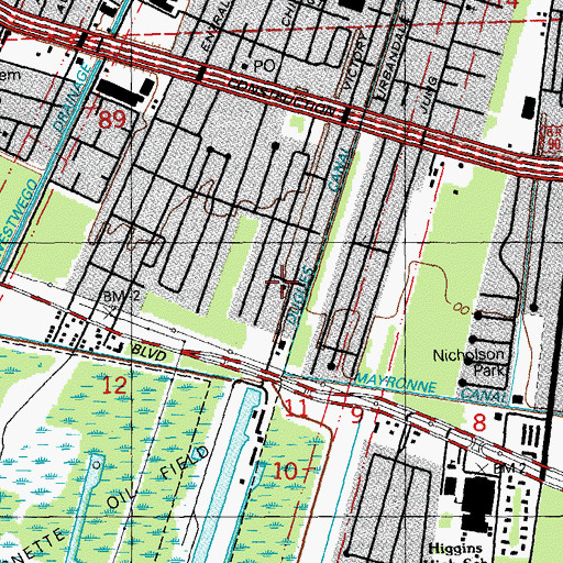 Topographic Map of Kingdom Hall of Jehovahs Witnesses, LA