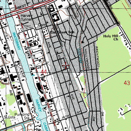 Topographic Map of Mount Sinai Christian Methodist Episcopal Church, LA