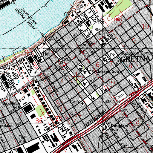 Topographic Map of Mount Zion Baptist Church, LA