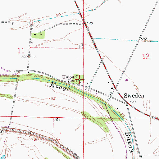 Topographic Map of Union Church, AR