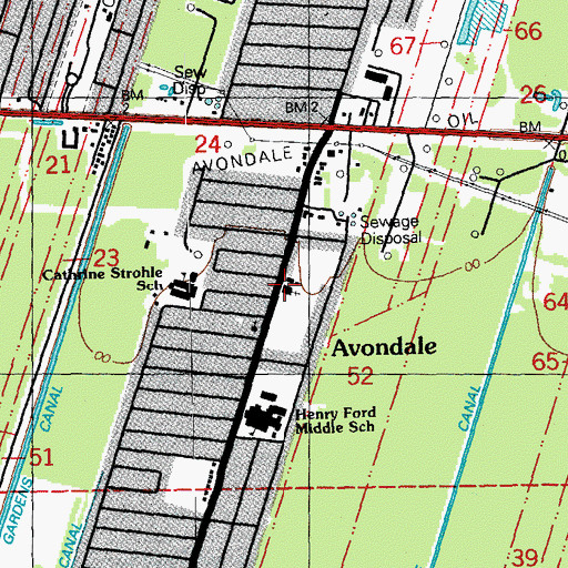 Topographic Map of Saint Bonaventure Catholic Church, LA