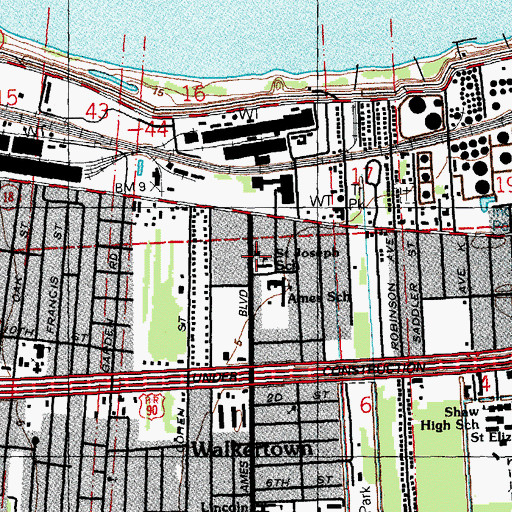 Topographic Map of Saint Joseph the Worker Catholic Church, LA