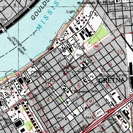 Topographic Map of Salem Lutheran School, LA