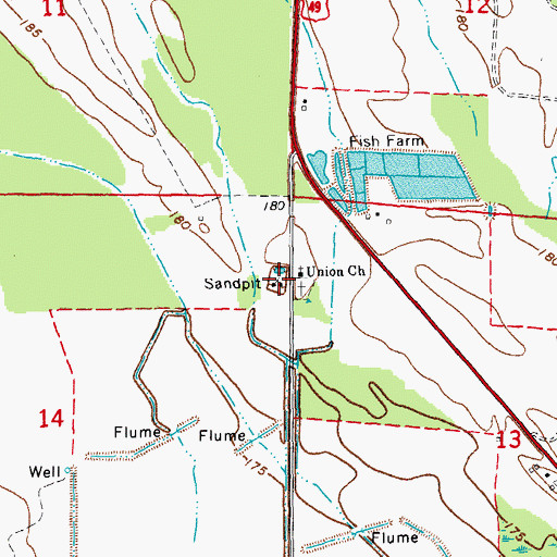 Topographic Map of Union Church, AR
