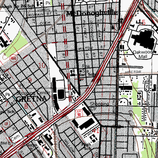 Topographic Map of Second Mount Calvary Baptist Church, LA