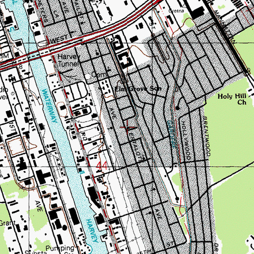 Topographic Map of White Chapel Baptist Church, LA