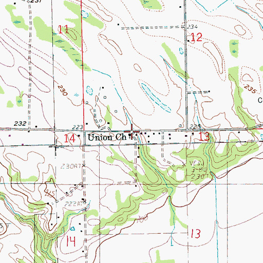 Topographic Map of Union Church, AR