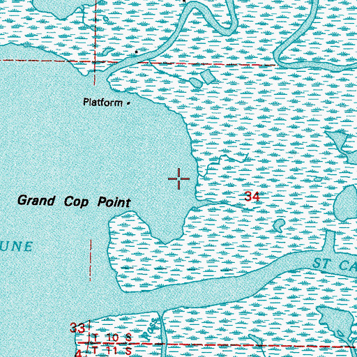 Topographic Map of Fort Pike Gas Field, LA