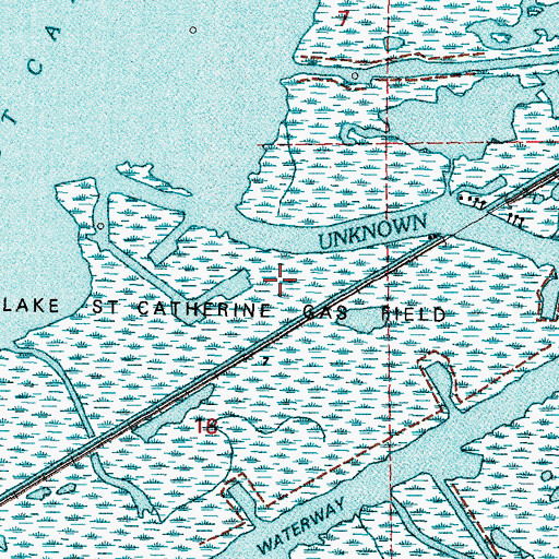 Topographic Map of Unknown Pass Gas Field, LA