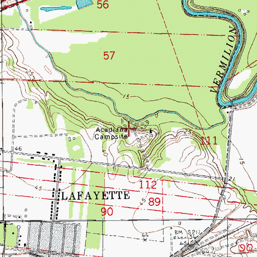 Topographic Map of Acadiana Campsite, LA