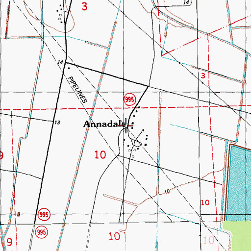 Topographic Map of Annadale, LA