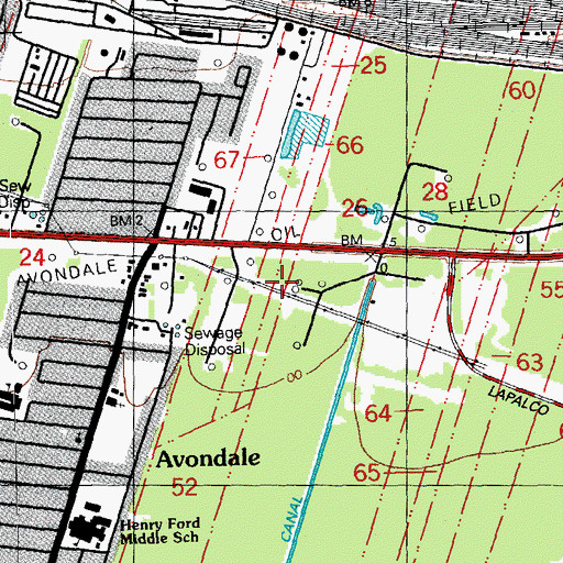 Topographic Map of Avondale Oil Field, LA