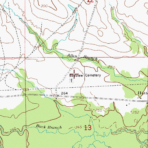 Topographic Map of Ballview Cemetery, LA
