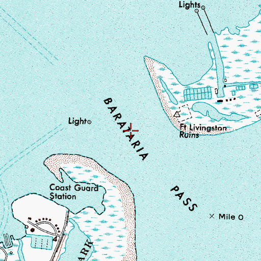 Topographic Map of Barataria Pass, LA