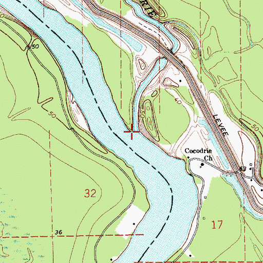 Topographic Map of Bayou Cocodrie, LA