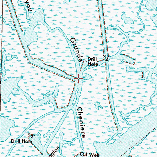 Topographic Map of Bayou Grande Cheniere, LA