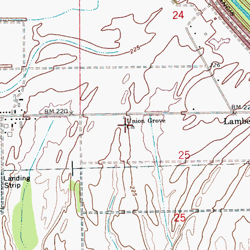 Topographic Map of Union Grove Church, AR