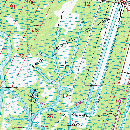 Topographic Map of Bayou Segnette Oil Field, LA