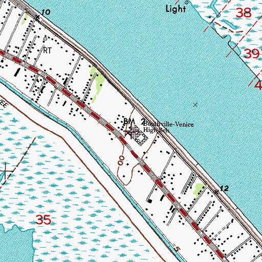 Topographic Map of Boothville Venice Elementary School, LA