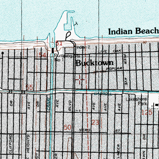 Topographic Map of Bucktown, LA