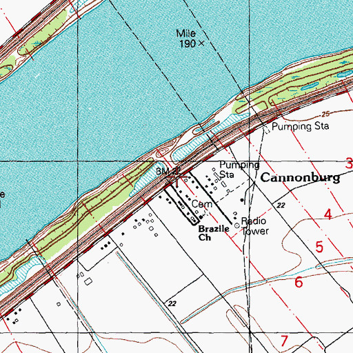 Topographic Map of Cannonburg, LA