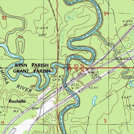 Topographic Map of Castor Creek, LA