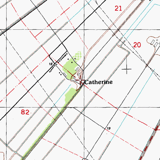 Topographic Map of Catherine, LA