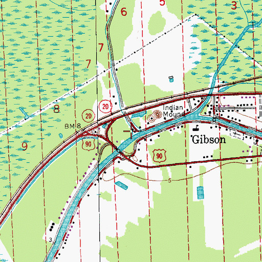 Topographic Map of Chacahoula Bayou, LA