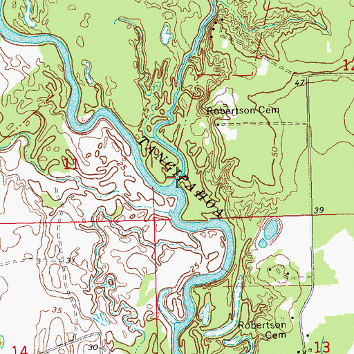 Topographic Map of Chappepeela Creek, LA