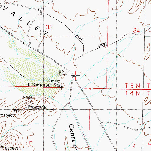 Topographic Map of Harrisburg Valley, AZ
