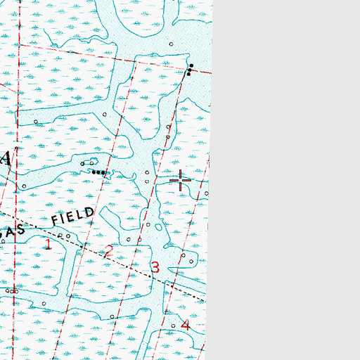 Topographic Map of Cox Bay Oil and Gas Field, LA
