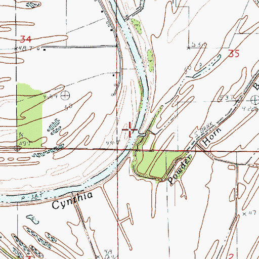 Topographic Map of Cynthia Bayou, LA