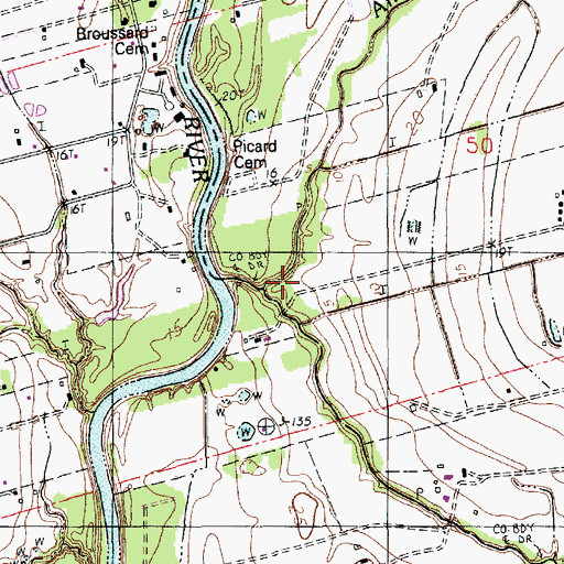 Topographic Map of Darby Coulee, LA