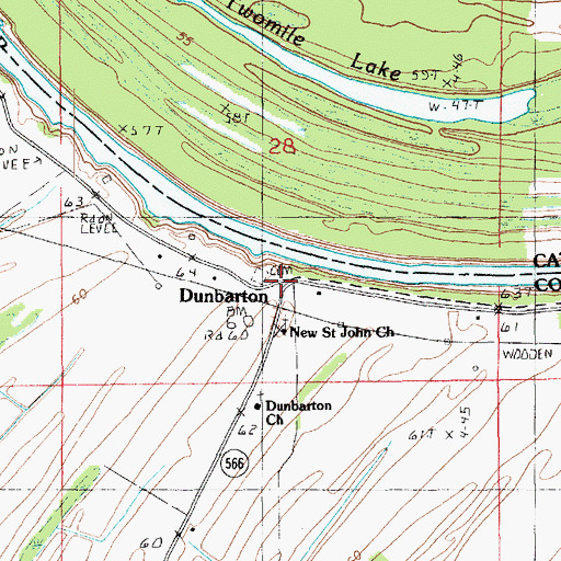 Topographic Map of Dunbarton, LA
