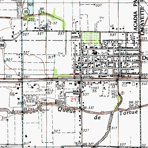 Topographic Map of Duson, LA