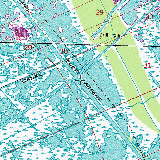 Topographic Map of Forty Arpent Canal, LA